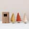 Hello Honey® 26" Wool Felt Tree Set with Color Contrasting Stitch & Wood Slice Base
